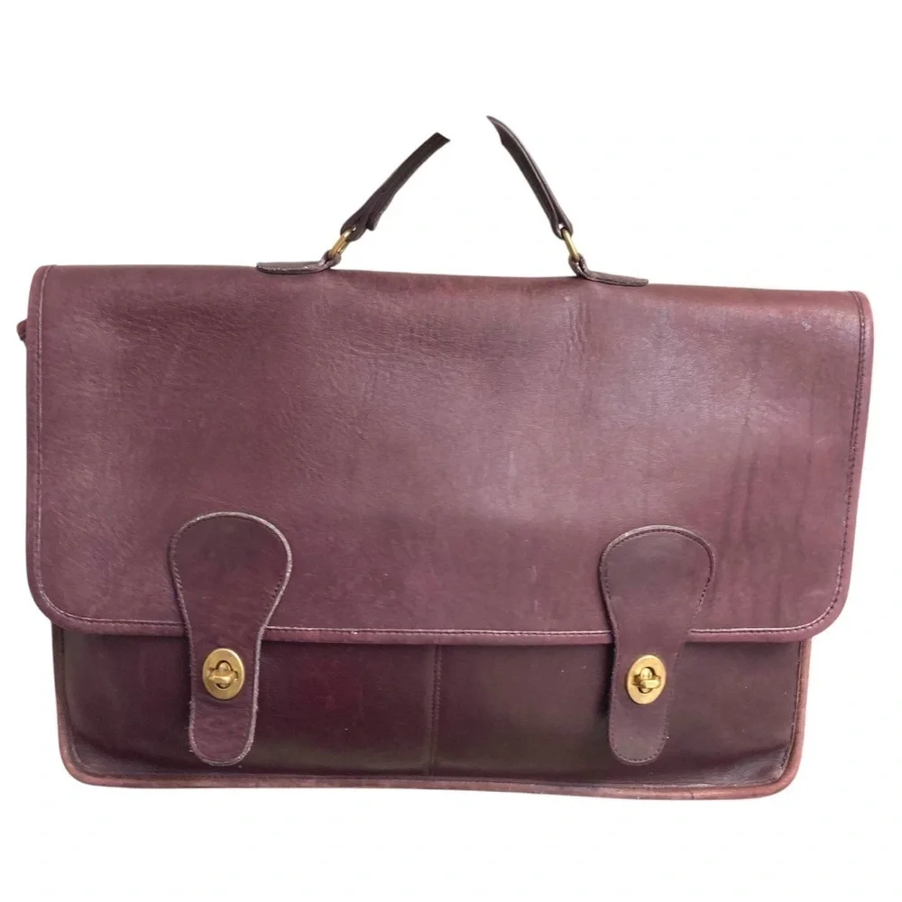 Coach RARE burgandy leather vintage New York City Bonnie cashin era breifcase